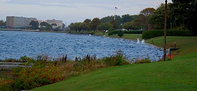 Newport Harbor Walk Navy Hospital shoreline